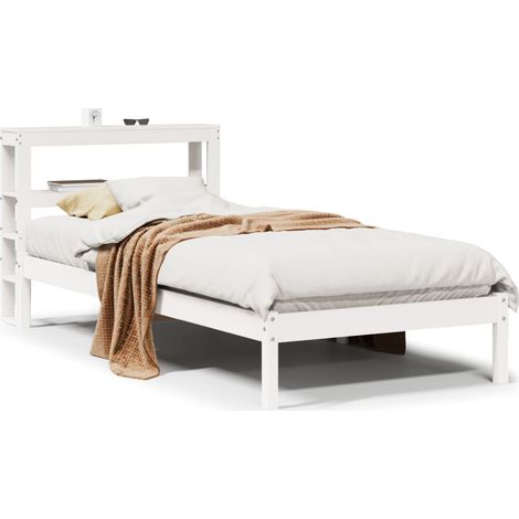 Maison Exclusive - Letto senza Materasso Bianco 75x190 in Legno Massello di Pino