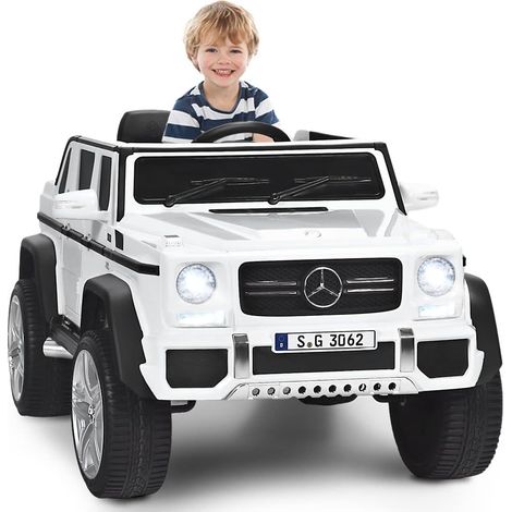 COSTWAY 12V Mercedes-Benz Maybach Kinderauto mit 2,4G-Fernbedienung, Elektroauto mit MP3, Musik, Hupe und LED-Leuchten, Jeep Auto 2,5-5,5km/h, Kinderfahrzeug für Kinder von 3-8 Jahren (Weiß) (1/5)