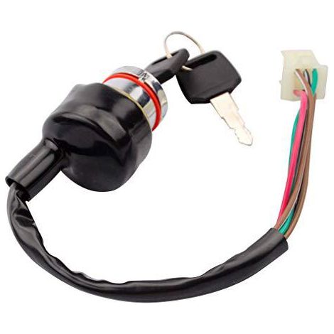 Contacteur à clé compatible avec antivol électrique 9 trous 6 fils (tête en fer) pour mini-vélo 2 positions (1/4)