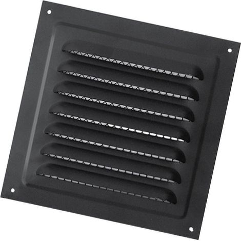 Grille de ventilation métallique à mailles serrées pour plafond, cuisine ou mur latéral, 15 cm x 15 cm, blanc ou noir. (1/3)