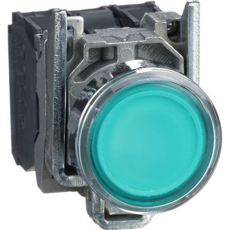 Harmony bt-pous lumineux vert Ø22 - impulsion - 24V - 1O+1F - XB4BW33B5