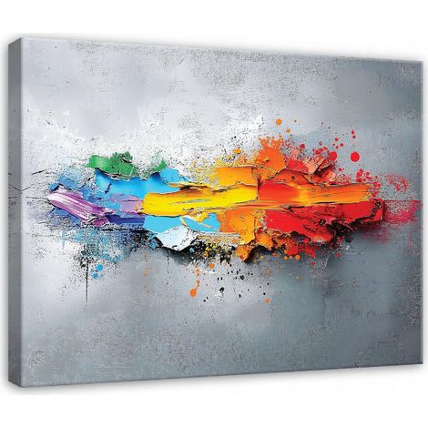 Peinture abstraite couleur grise pour chambre salon cuisine sur toile 120x80 (1/3)