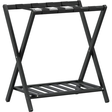 Porte-bagages noir 68x38x58 cm bambou (1/5)
