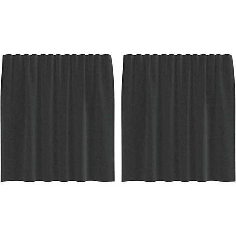 Maison Exclusive - Voile Vorhänge mit Lasche 2 Stk. Schwarz