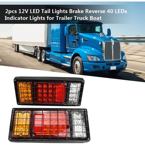 2 Stück 12V LED-Rückleuchten, Brems- und Rückfahrscheinwerfer mit 40 LEDs, Blinker für Anhänger, LKW und Boot (1/5)
