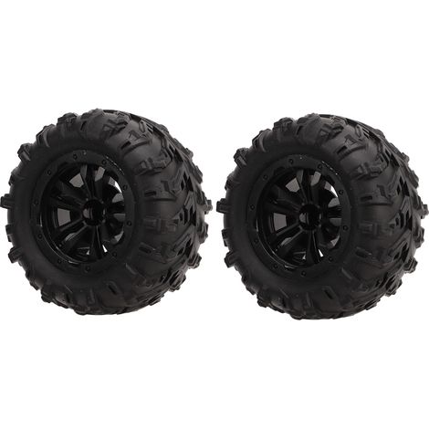 Lot de 2 pneus de 85 mm de diamètre et 47 mm de largeur, avec adaptateur hexagonal de 12 mm, pour voitures RC SCY 16101 et 16102 à l'échelle 1/16. (1/5)