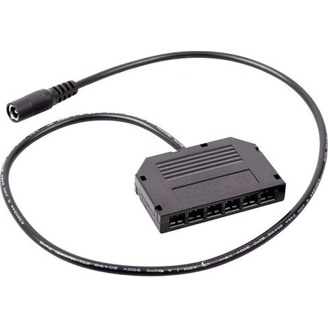 Distributeur LED 6 voies 0,25m 12/24V avec câble et connecteur rond pour le raccordement au transformateur Bande Bandeau Ruban Eclairage (1/2)