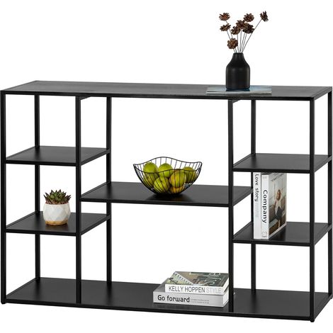 120cm Table Console,Meuble d'entrée Moderne,Console d'entrée,Cadre Robuste et Stable,Pieds réglables,pour Salon,couloirs,Porte d'entrée (120×30×80cm, Noir) (1/5)