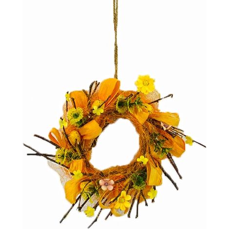 Ghirlanda di pasqua con uova fiori e rami addobbi pasquali decorazioni per porta casa negozio vetrina - colorigenerali: ROSA (1/4)
