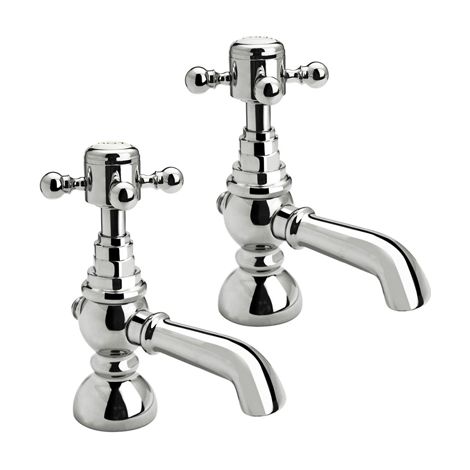Comfrey Luxury Traditional Style Bath Taps Pair Cross Head Victorian Style (1/2)
