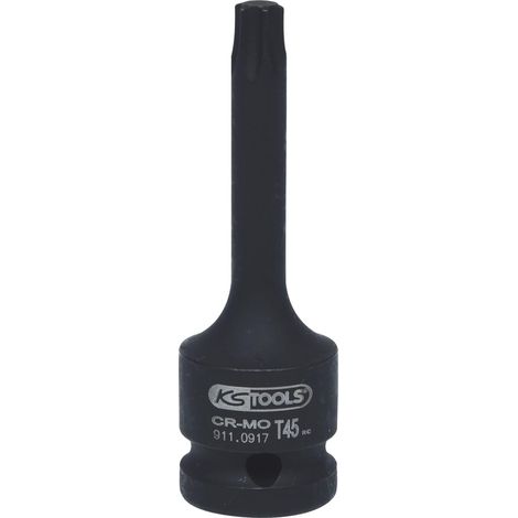 KS Tools 911.0917 Bussola per Avvitatori ad Impulsi per Viti TX, Lunga, T45, 1/2" (1/4)