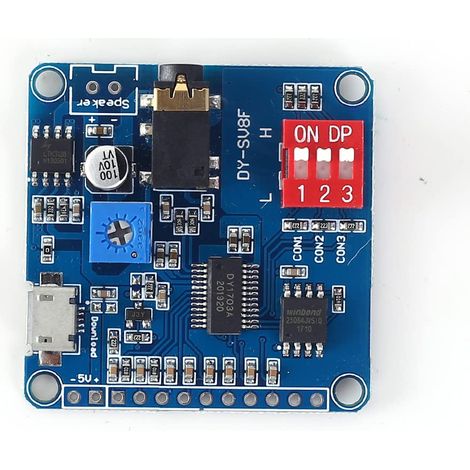 Applicable Module de lecture vocale Arduino MP3 Module UART I/O Trigger Classe D Carte d'amplificateur 5 W 8 m de mémoire SD/TF (1/5)