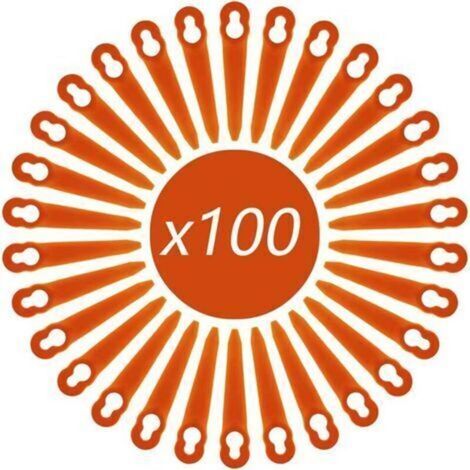Lot de 100 Lames Compatible pour Coupe Bordure Stihl PolyCut 2-2 PolyCut 3-2, FSA 45 FSA 57 FSE 52, Lames en Plastique pour Coupe Bordure Stihl sans Fil (1/4)