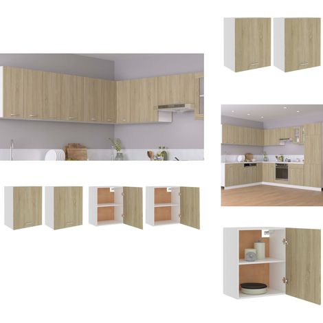 Hängeschränke 2 Stk. Sonoma-Eiche 50x31x60 cm Holzwerkstoff - Küchenschränke - Hängeschränke - Holzschränke - Sonoma-Eiche - Küchenorganisation (1/5)
