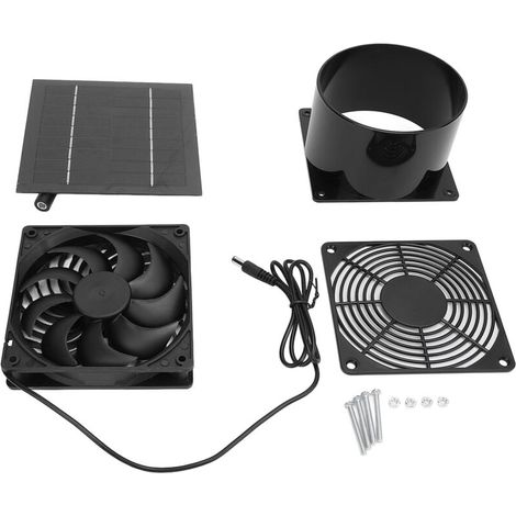 5W Solar Powered Flange Exhaust Fan, 5V Drive Panel Ventilation for Chicken Coop, Greenhouse, Shed, IP65 Waterproof (1/5)