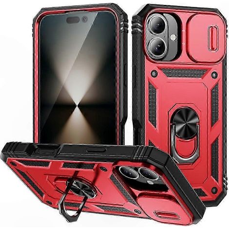Coque Housse TPU PC Hybride avec Béquille et Cache-Objectif Coulissant pour Smartphone 17, Protection Antichoc Robust, Étui Transparent Résistant, Support de Visionnage Inclus (1/5)