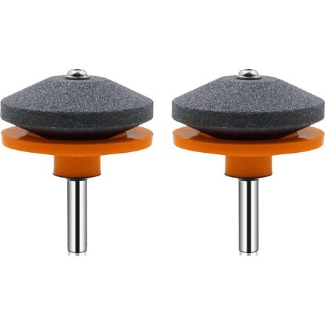 Lot de 2 aiguiseurs de lames de tondeuse à gazon universels pour perceuse électrique et perceuse manuelle Orange (1/5)