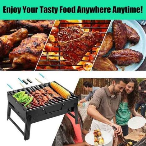 Barbecue Charbon de Bois - - Modèle Démontable - Portable - Acier Inoxydable - 5-7 personnes (1/4)