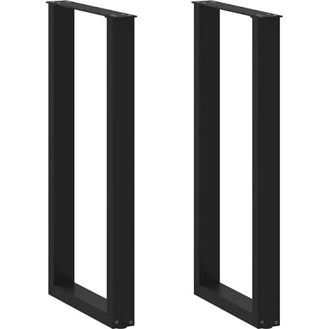 Bartischbeine U-Form 2 Stk. Schwarz 50x(100-101) cm Stahl