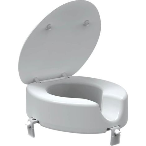 Siko Asiento inodoro elevado universal 12 cm para PMR y ancianos, blanco (INVALWCSED)