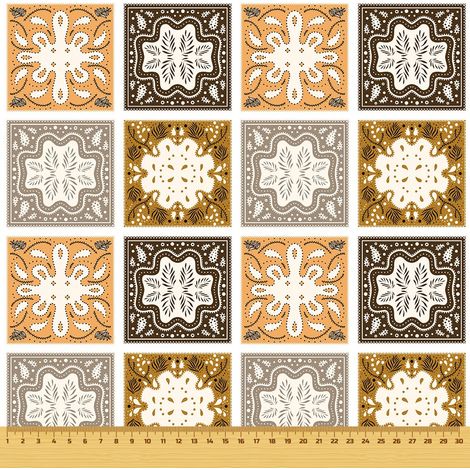Tela Oxford decorativa para exteriores - Diseño a cuadros orientales I DR040 (1/5)