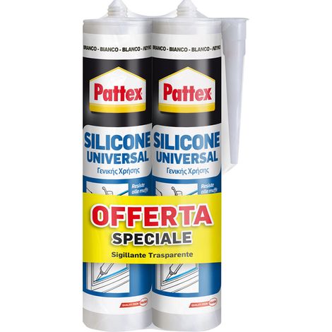 silicone sigillante universale pattex trasparente 2x280 ml