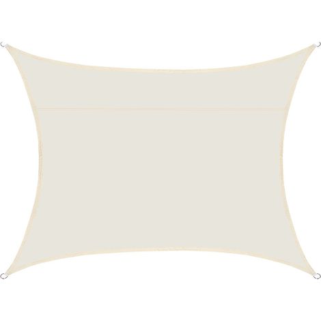 Voile d'ombrage rectangulaire imperméable, 98% UV imperméable, extérieur cour patio jardin parking(Blanc cassé,4X8M)