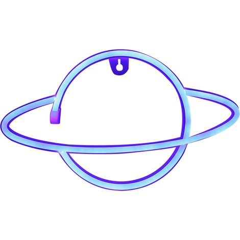 Neon - Universe Shape - LED Night Light - USB Or Battery Powered - For Home Bedroom Bar Decoration - 18x30 Cm - Red (1/4)