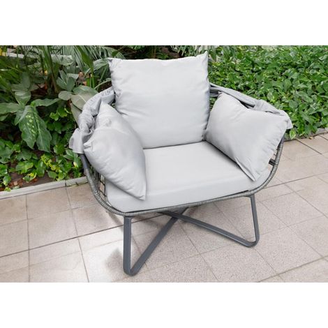Egg Chair Loungesessel 110x156cm mit faltbarem Dach Sessel Outdoor Gartenstuhl Stuhl