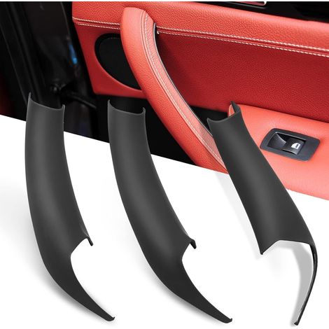3 maniglie interne per porte compatibili con BMW X3 F25 2010-2017, X4 F26 2010-2017, maniglie per porte anteriori destre, posteriori sinistre e posteriori destre (nere)