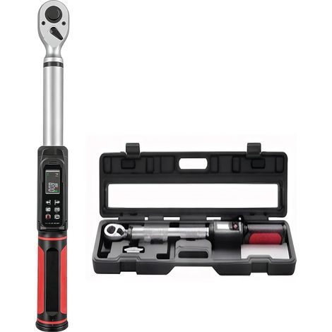 Chiave dinamometrica per auto da 3/8", 2,03-135 Nm, 72 denti, precisione ± 2% - Chiave dinamometrica di precisione con indicatore dati - Barra di prolunga da 410 mm per la sostituzione (1/5)