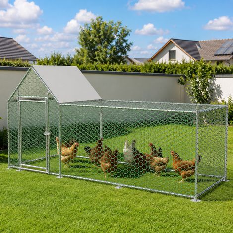 3 x 1 x 1,5 m enclos extérieur pour poules, lapins et canards avec toit PE imperméable et serrure de sécurité (1/5)