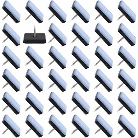 LaBlanc - Confezione da 50 piedini in teflon per mobili con chiodi, piedini per sedie (25x25 mm) (1/4)