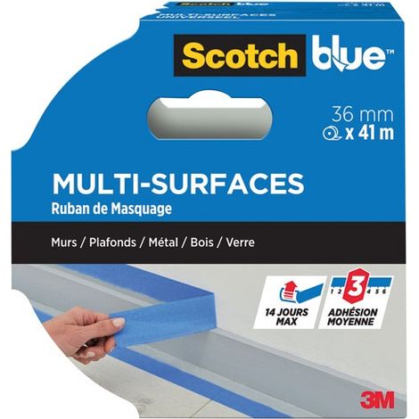 ScotchBlue Nastro di mascheratura multi-superficie, 36 mm x 41 m, 1 rotolo/imballaggio, 70% PEFC, SGSCH-PEFC-COC-110078