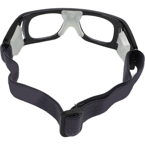 Sportbrille, verstellbares Design, gebogener Rahmen, stoßfestes PC-Material, Schutzbrille für Kinderbasketball, schwarz. (1/5)