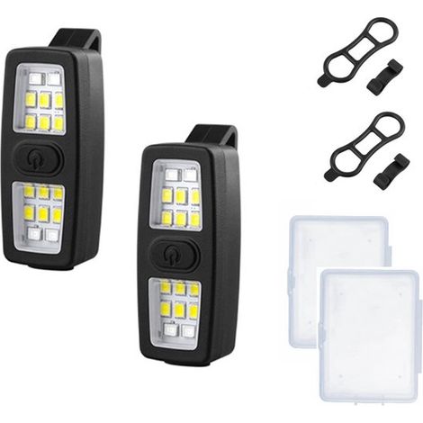 Ansteckbare Stirnlampe, Lauflicht, Mini-2er-Set, schwarz, USB-C, 7 Leuchtmodi, Camping, Wandern (1/5)