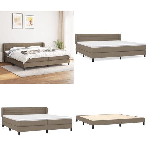 Boxspringbett mit Matratze Taupe 200x200 cm Stoff - Boxspringbett - Doppelbett - Bettenrahmen - Lattenrost - Matratze - Home & Living