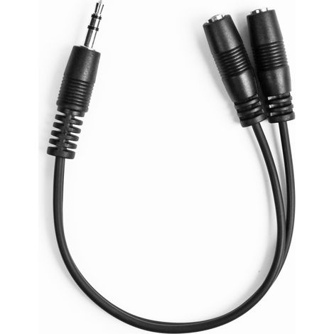Ekon ECAJACKM2FK cable de audio 0,2 m 3,5mm 2 x 3.5mm Negro