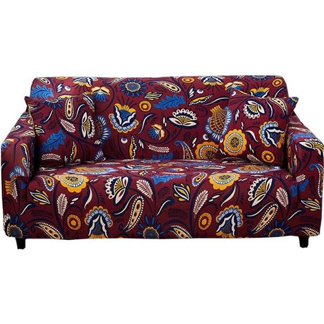 Fundas elásticas para sofá - Fundas estampadas de poliéster y elastano para sofá y sillón - Protector universal para sofá, modelo Y-Ax de 2 plazas (sin funda de almohada) (1/5)