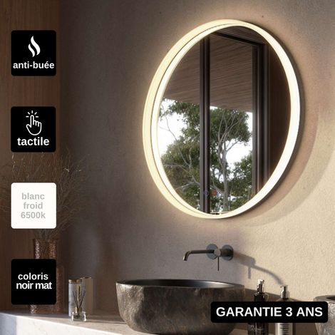 Miroir Salle de Bain LED Ø80 cm – Éclairage Périphérique, Commandes Tactiles & Anti-Buée – BOLONIA LEDIMEX (1/5)