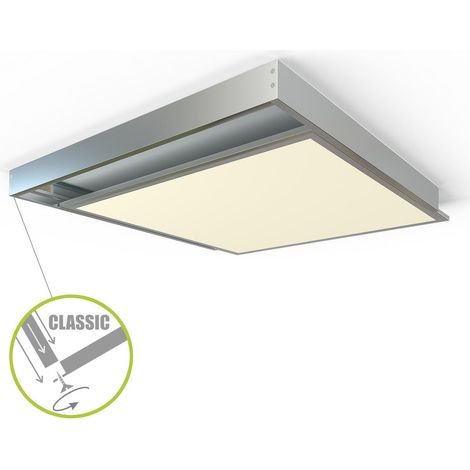 LED Panel Aufbaurahmen Classic 62x62cm silber Aufputz Montagerahmen