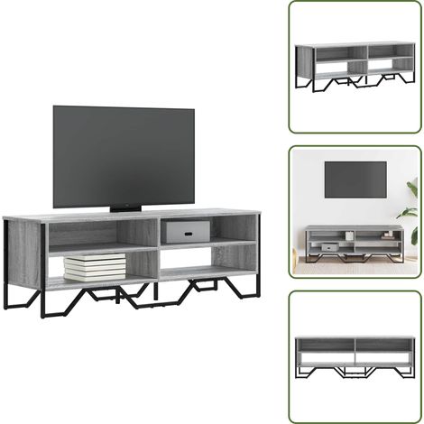 Meuble TV sonoma gris 122x34x41 cm bois d'ingénierie - Meubles Tv - Meuble Tv - Support Tv - Banc Tv - Meuble Salon (1/5)