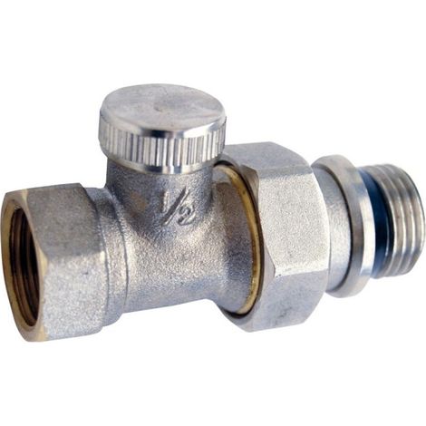 Té de réglage pour radiateur gamme A 1/2" chromé sans joint sur la douille - THERMADOR TR15CH