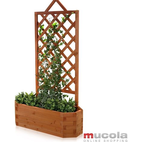 Melko Treillis en arche de rose avec pot de fleurs, environ 86 x 38 x 150 cm (L x P x H), marron
