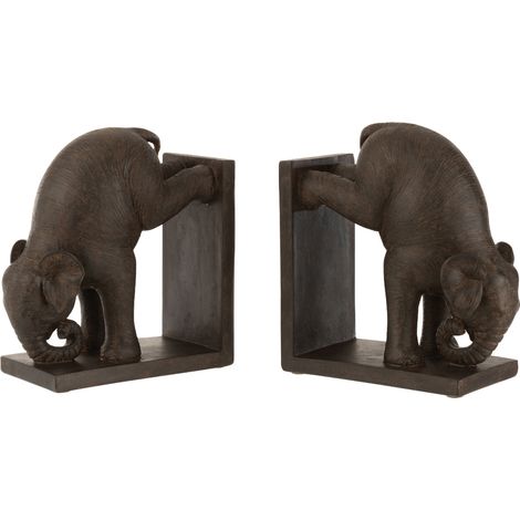 Serre-Livres Éléphant en résine marron (1/3)