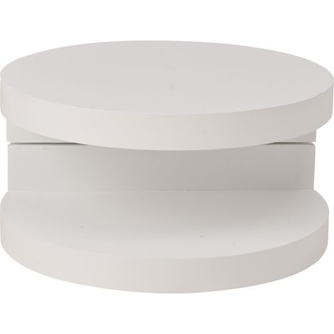 Runder drehbarer Couchtisch 70 x 70 x 35,5 cm, weiß, MDF mit LED (1/5)
