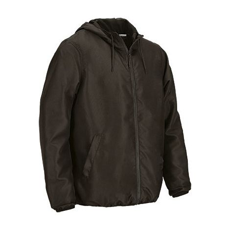 Cortavientos con capucha doble capa con cordón y cremallera central, resistente al agua VALENTO QUINCY XL Negro