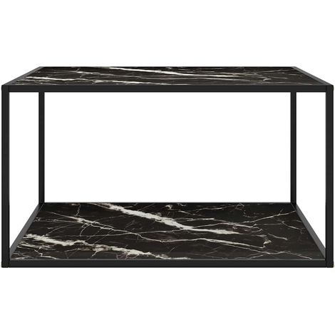 Maison Exclusive - Couchtisch Schwarz mit Schwarzem Glas Marmor-O (1/5)
