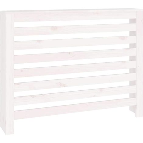 vidaXL Cubierta de radiador madera maciza de pino blanco 108,5x19x84cm (1/2)