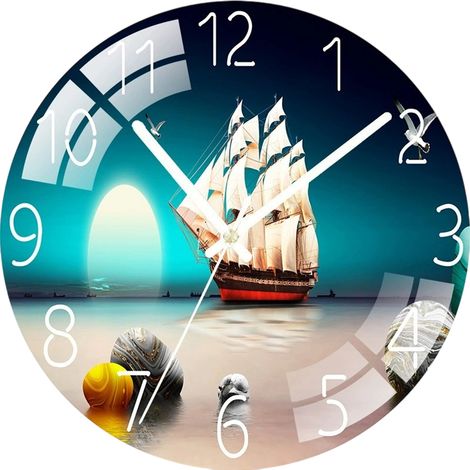 Montre/Horloge Murale Silencieuse et Créative à Quartz - Décoration pour Salon ou Chambre - Fixation sans Perçage (1/5)